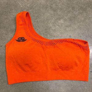 One shoulder sports bra